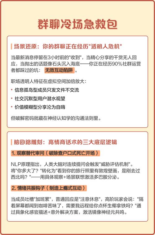 社群运营激活沉默群聊话术示例