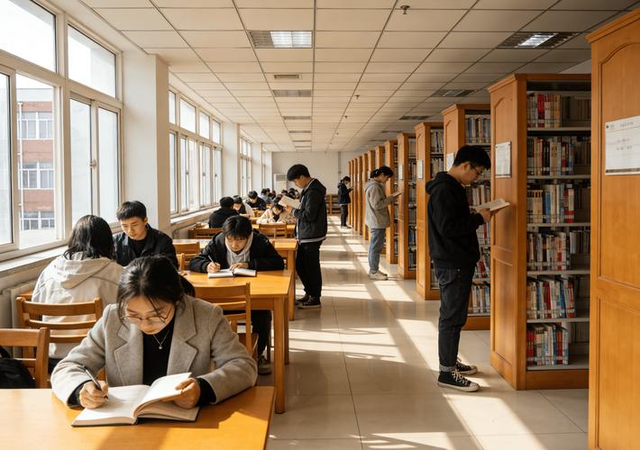法律硕士备考学生在图书馆