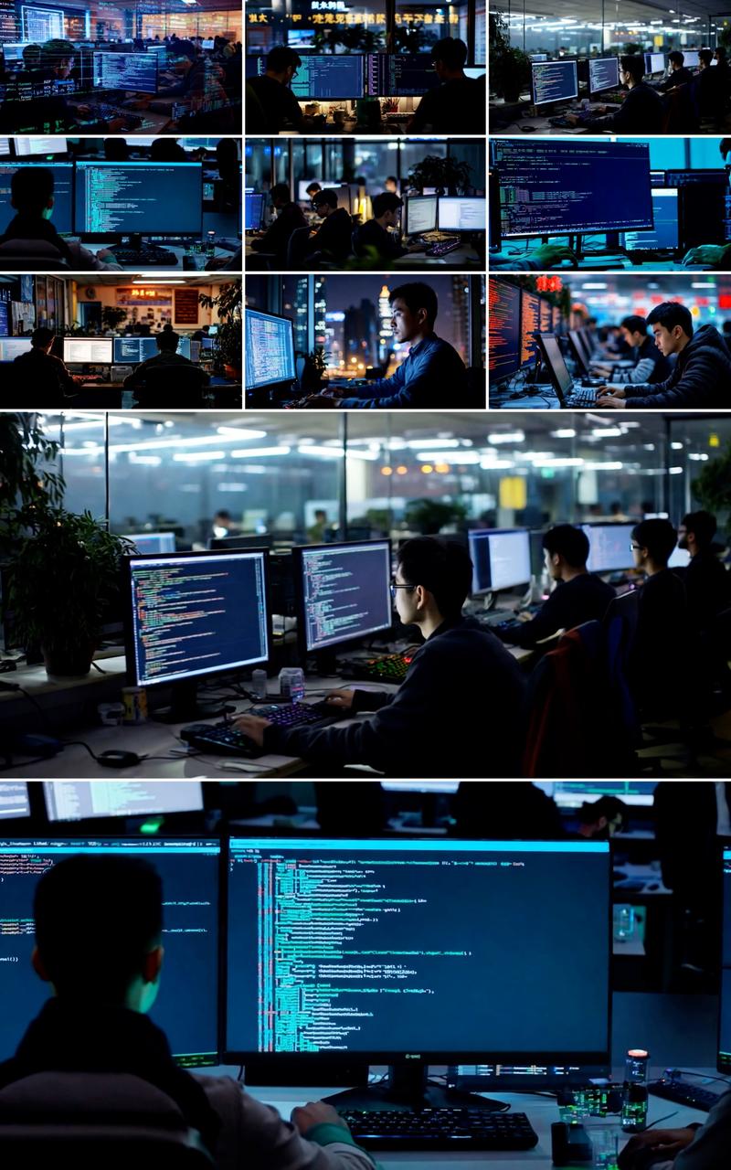 程序员深夜加班学习新技术栈场景