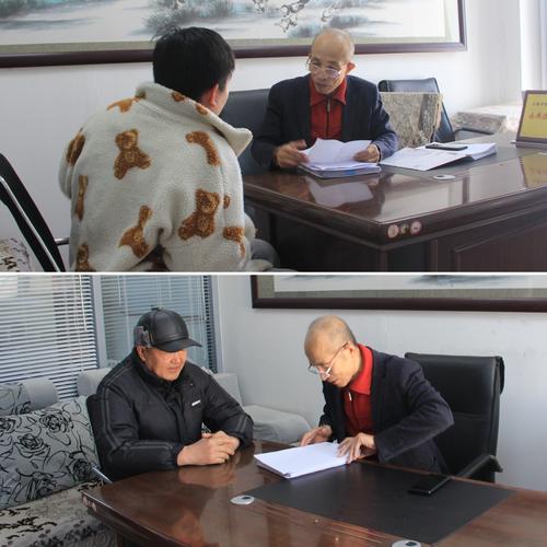刑事辩护律所接待室家属咨询签署委托协议场景