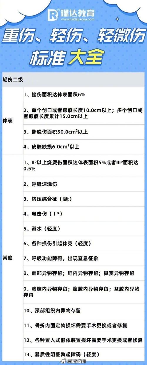 人体损伤程度鉴定轻伤创口长度示意图