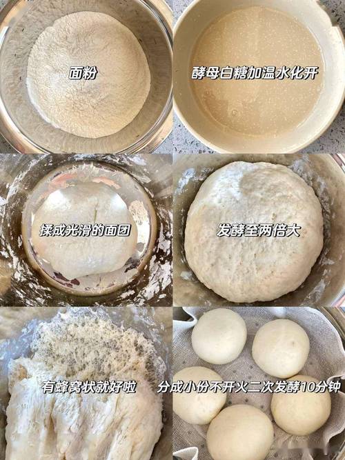 面团发酵前后面团对比