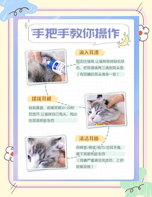 宠物耳螨治疗正确滴药揉耳手法示意图