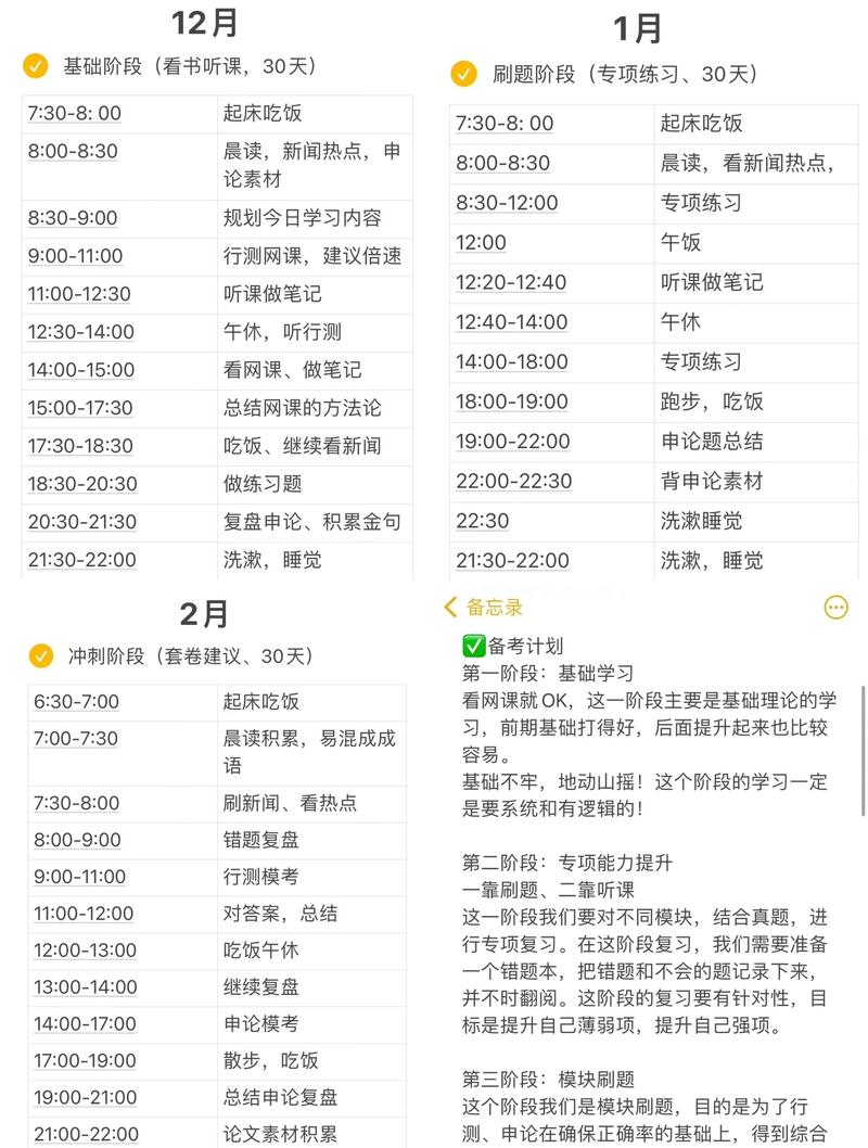 公务员考试零基础备考每日日程实拍