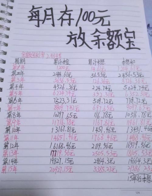 老年人手写养老存钱记账本