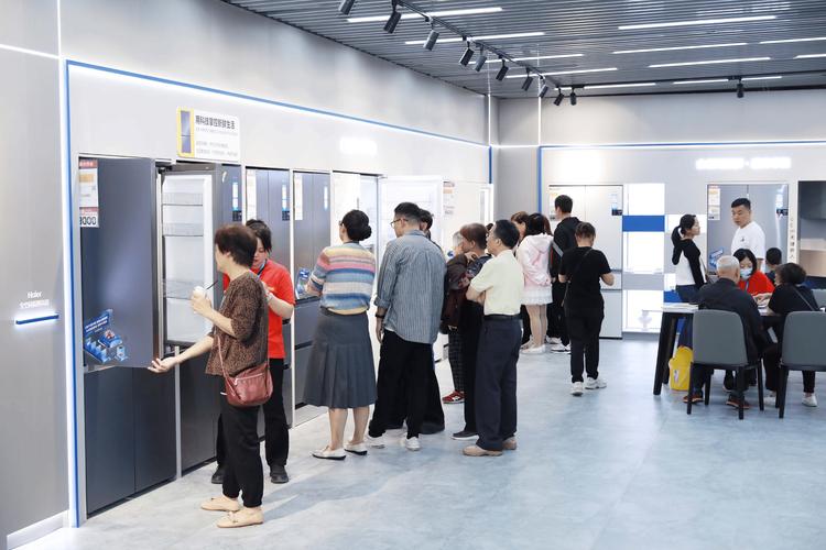 线下家电卖场带智能屏冰箱顾客体验实拍