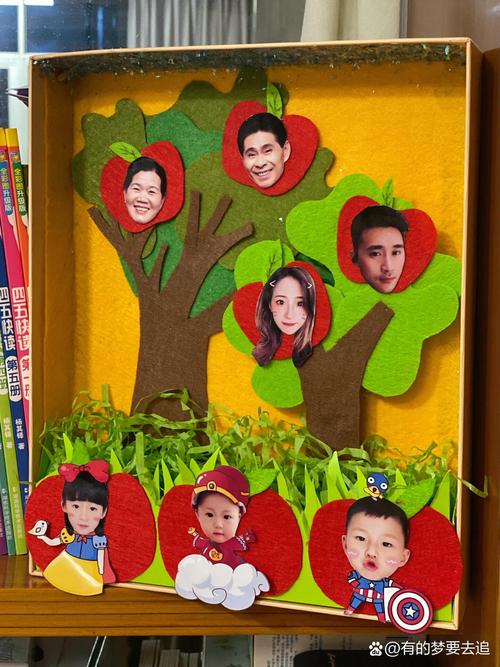 亲子手工制作儿童健康家族树实拍
