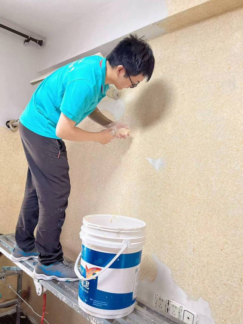 墙衣材料混合搅拌过程