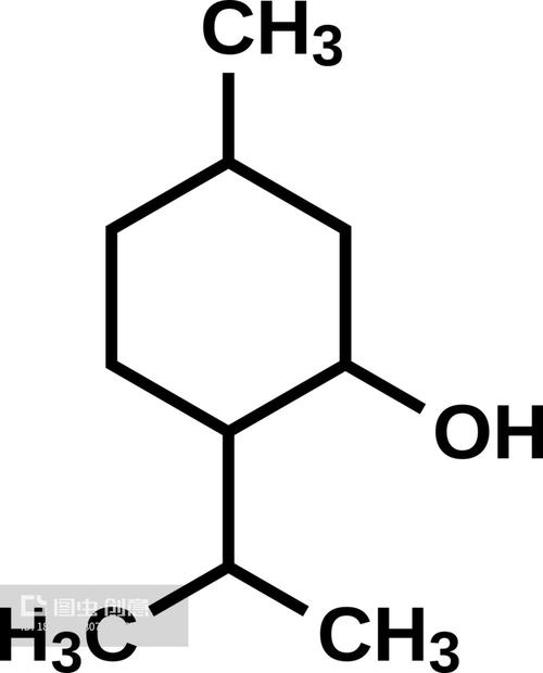 薄荷醇分子结构图与TRPM8受体示意图