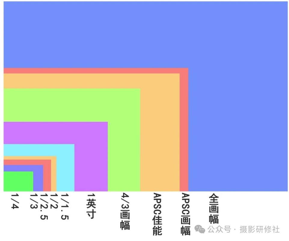 全画幅与中画幅相机传感器尺寸对比示意图