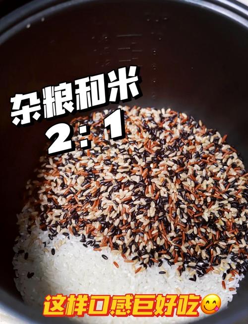日常家用电饭煲煮好的粗粮杂饭成品图