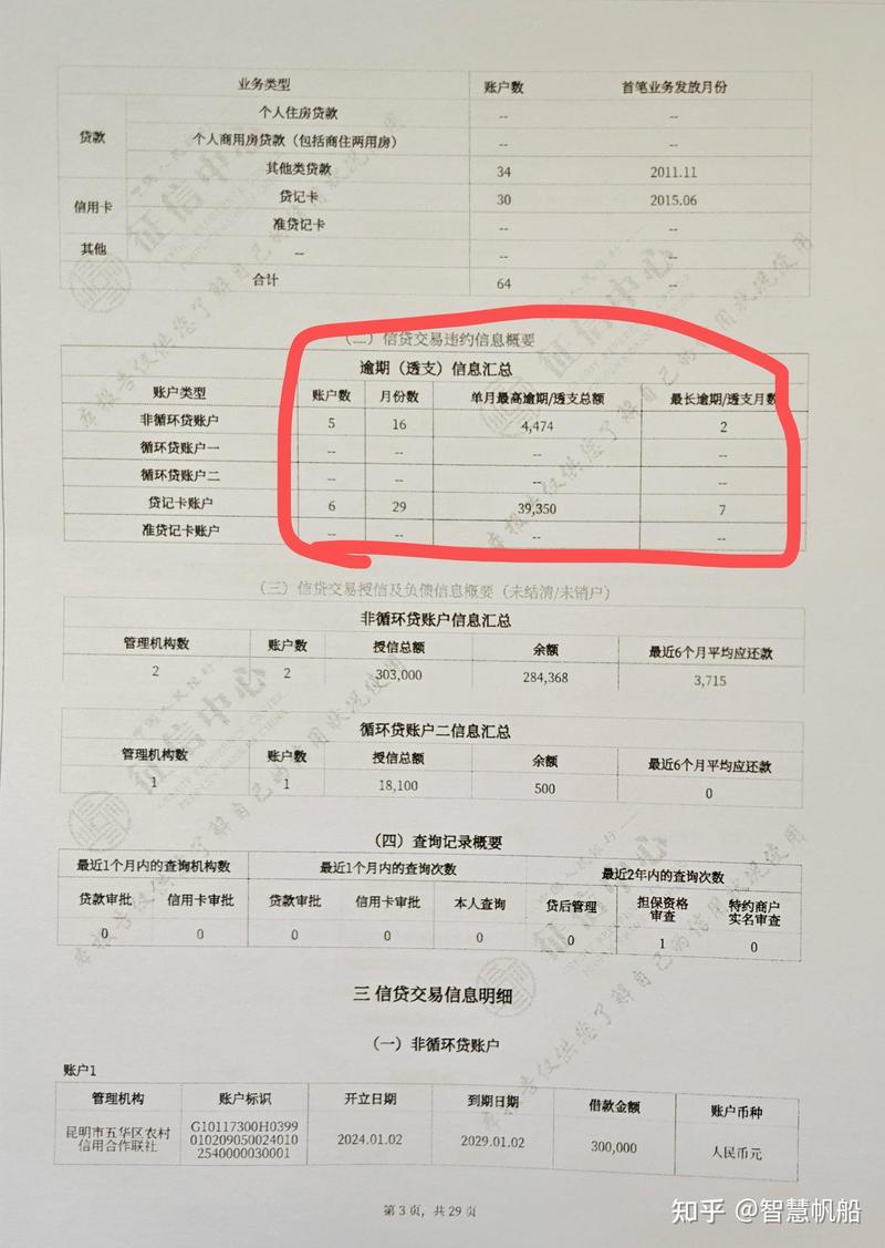 个人征信报告错误逾期记录标注图