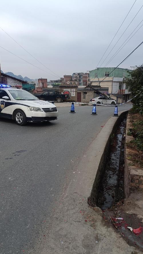乡村县道无监控交通肇事案发路段实景