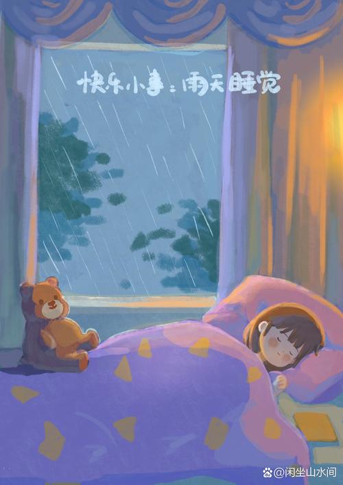 雨天卧室亲子共读儿童散文场景