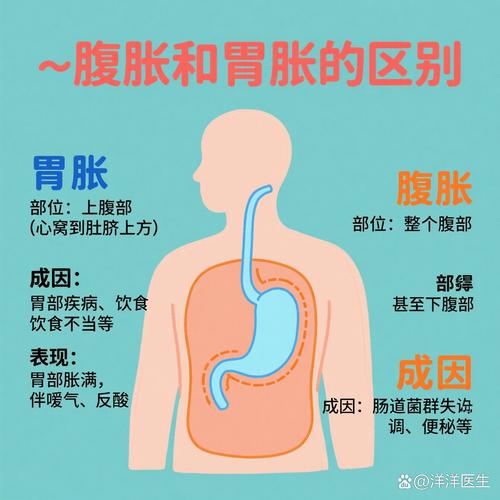 快速进食后胃肠道积气腹胀示意图