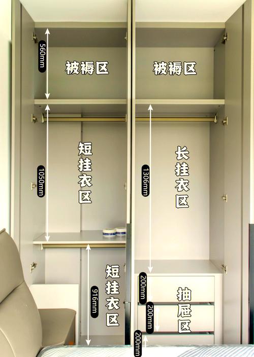 吊柜内部的分区逻辑:按身高划分,别按类别