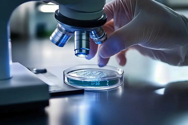科学家在实验室用显微镜观察细胞