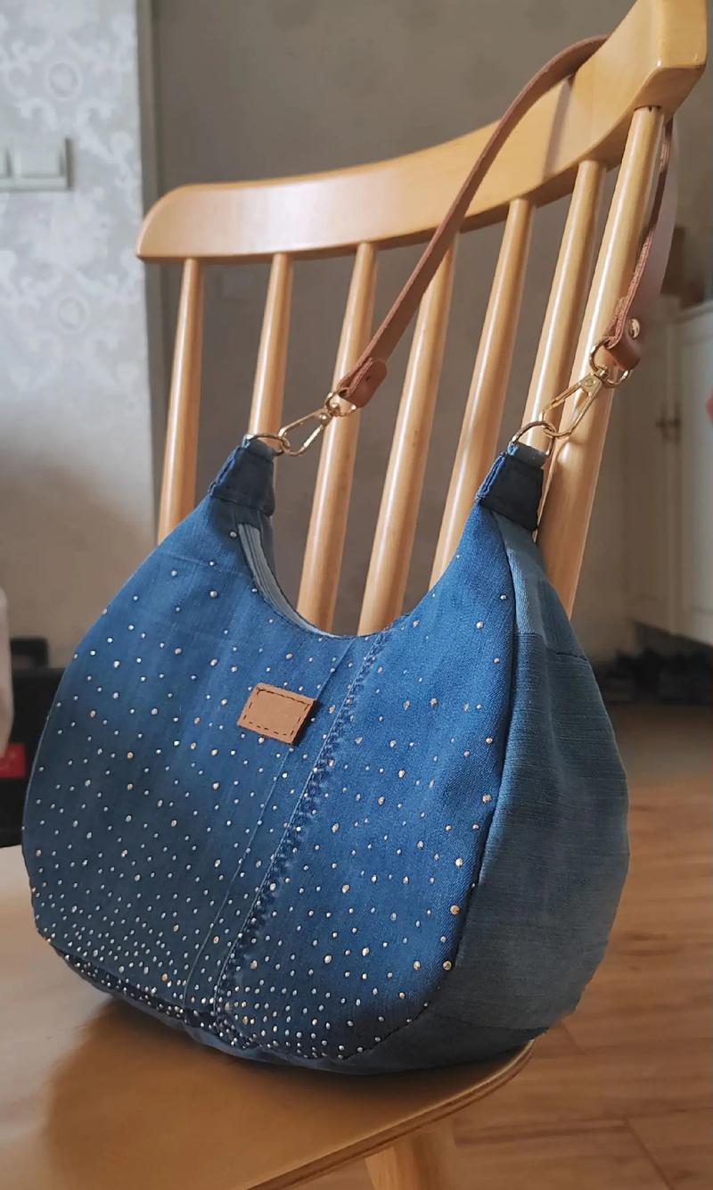 旧牛仔裤改造手工背包成品