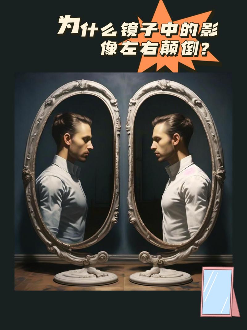 人照镜子时看到的左右颠倒的倒影