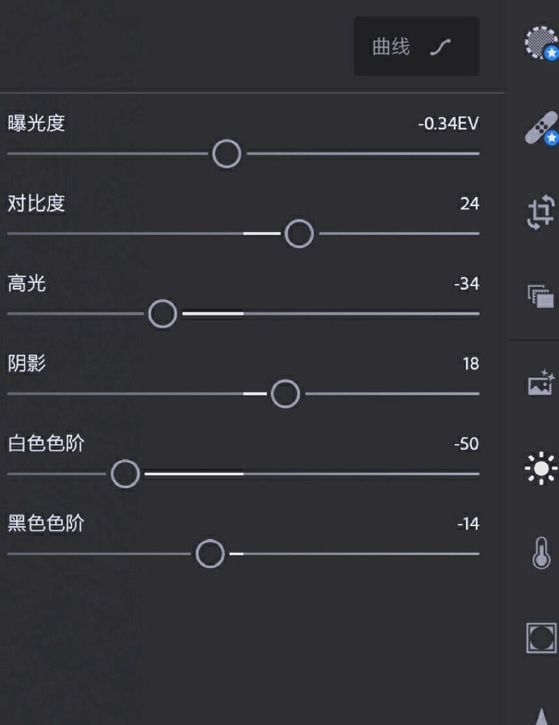 手机滤镜调色导出参数设置界面