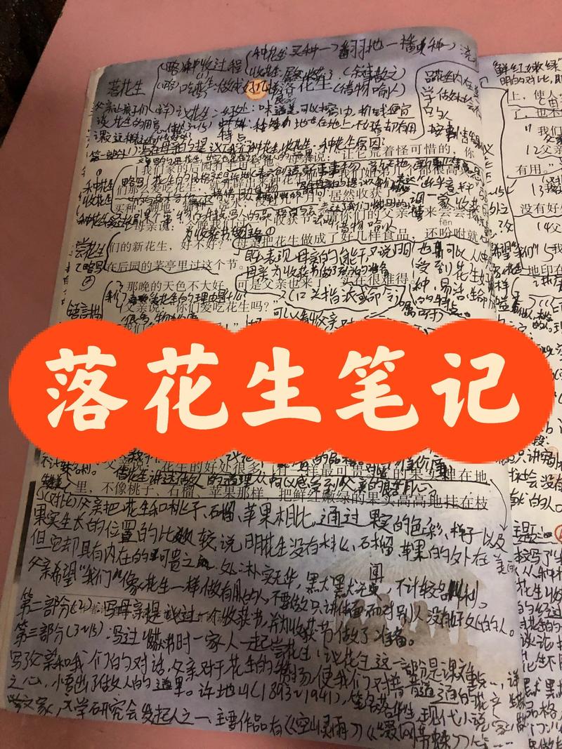老旧书籍中夹着干花和手写笔记特写