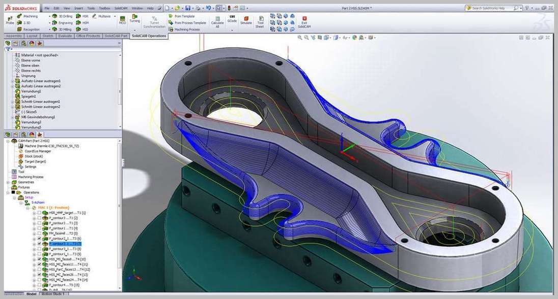CAD/CAM生成的数控铣床刀路轨迹图