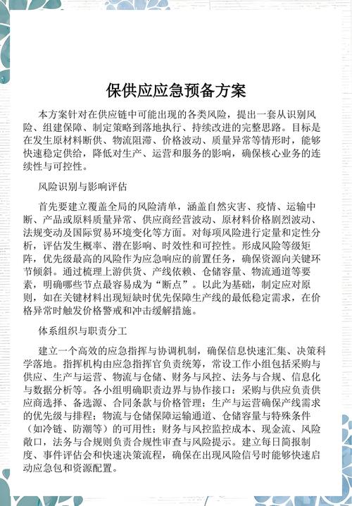 供应链风险管理团队制定应急计划