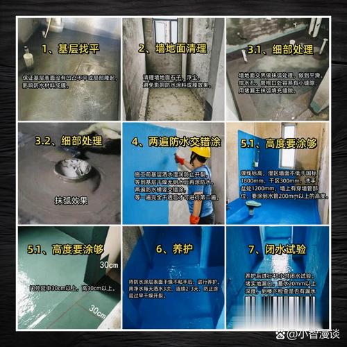 厨卫防水涂刷施工顺序现场图