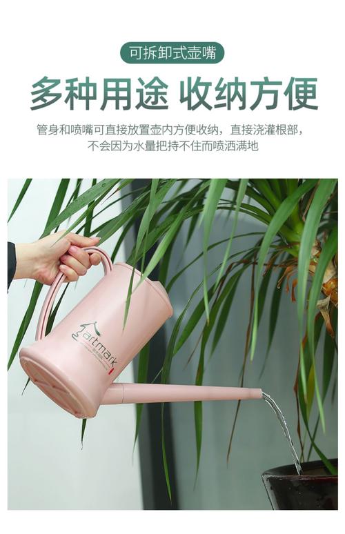 阳台绿植旁随手放置的细嘴浇水壶
