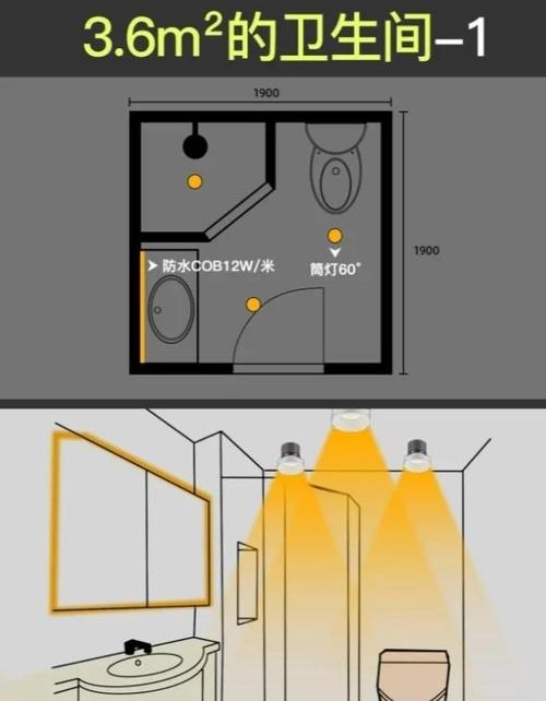 卫生间湿区基础照明防水灯具安装图