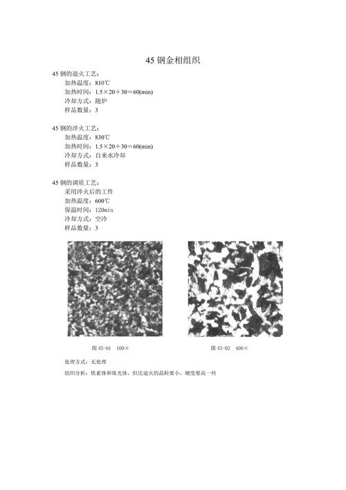 45钢正火后金相组织显微镜图