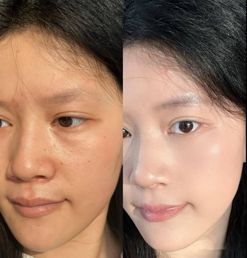 日常出门面部防晒涂抹量对比示意图