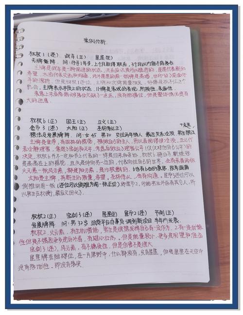 塔罗爱好者手写牌意解读笔记实拍