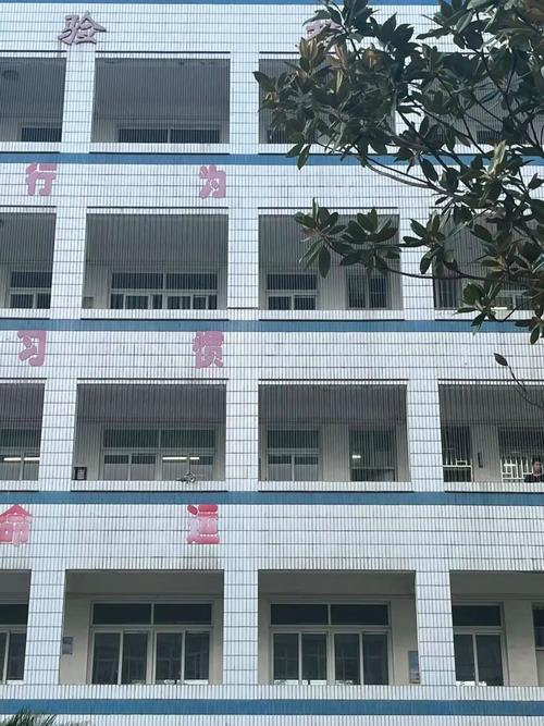 老中学教学楼走廊贴满便签的铁栏杆