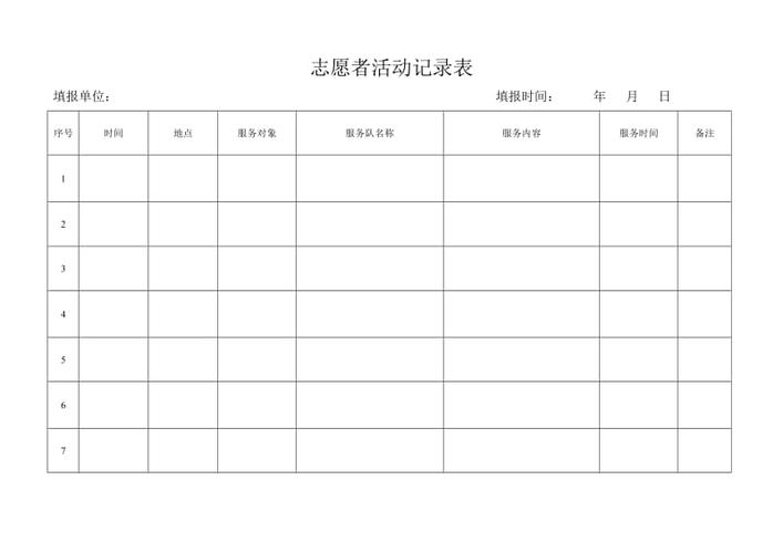 西部计划新疆乡镇志愿者日常工作台账