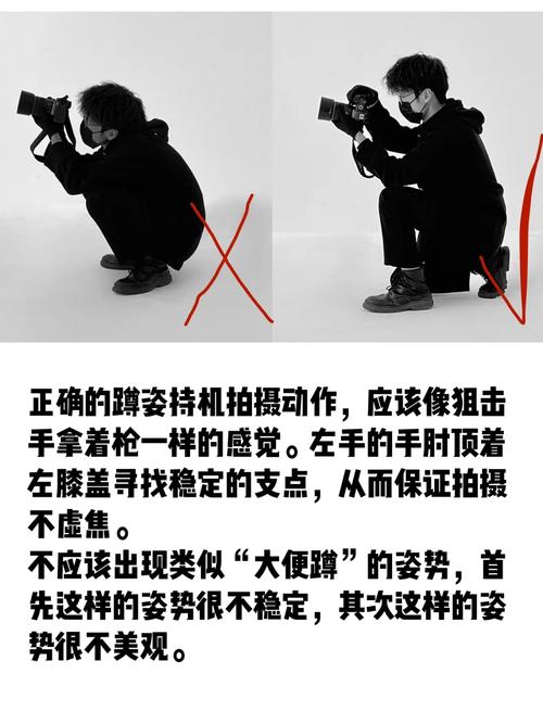 摄影师手持相机正确姿势和错误姿势对比图