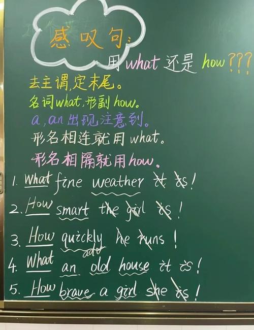 初中英语感叹句how结构手写板书