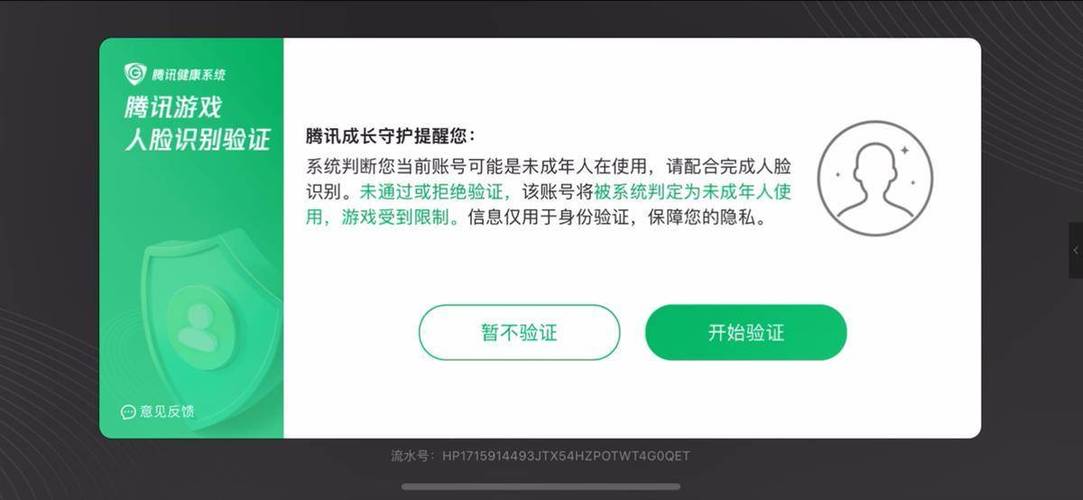 未成年人游戏防沉迷系统身份验证设置页面