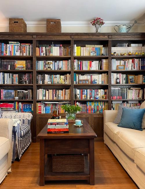 客厅沙发边散落常读书籍场景