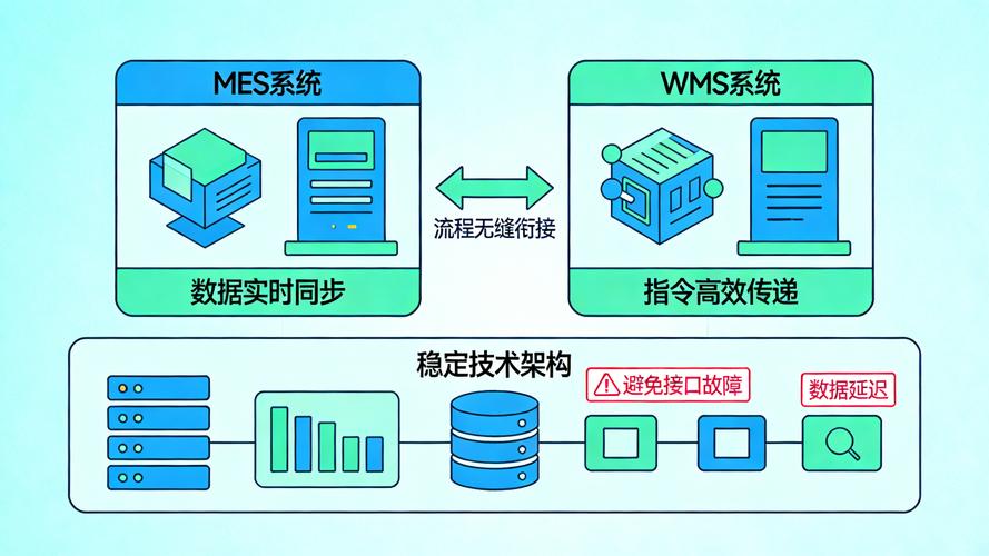 机械制造工厂WMS与MES系统数据对接示意图