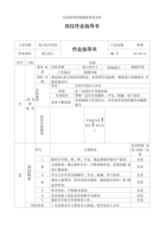 办公室编写的满是专业术语的工整作业指导书样张