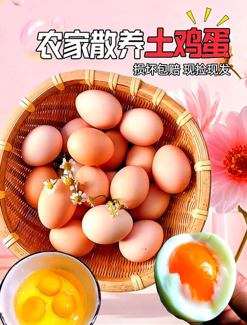 生鲜店门口摆放的土鸡蛋宣传海报实拍