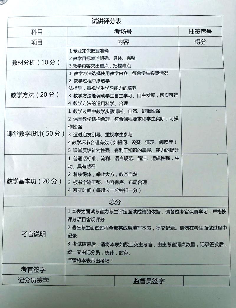 2024新课标教招面试资料整理对比表