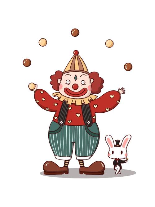 约瑟夫·格里马尔迪经典小丑造型插画