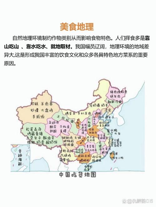 中国不同地域日常饮食结构分布图