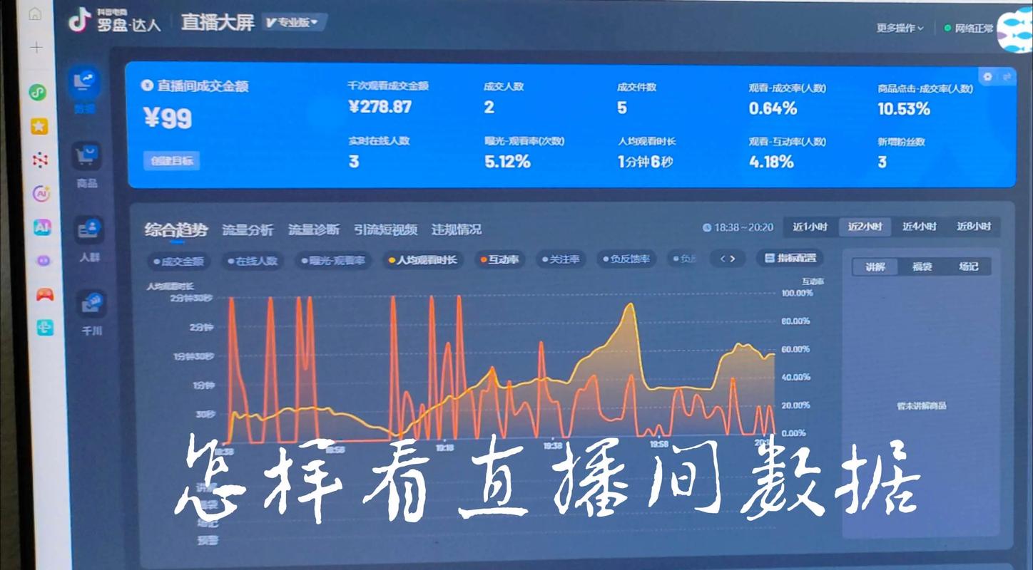 主播直播结束后面对电脑复盘数据的工作台特写