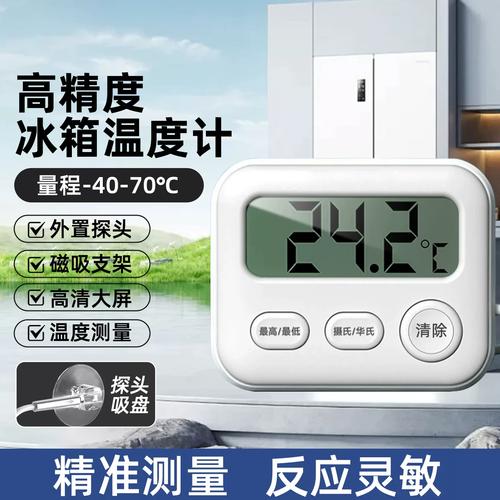 家用冰箱内部食物温度测量探针实拍