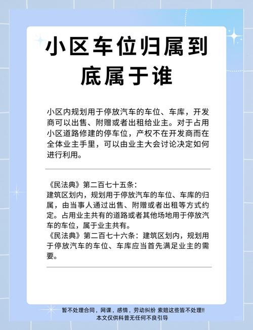 民法典物权编小区车位归属示意图