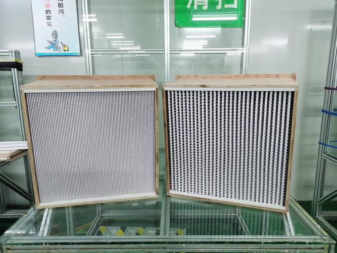 制药厂洁净室顶部安装的HEPA过滤器阵列