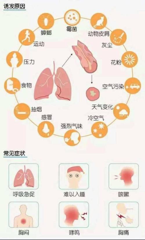 换季哮喘常见诱发因素对比图